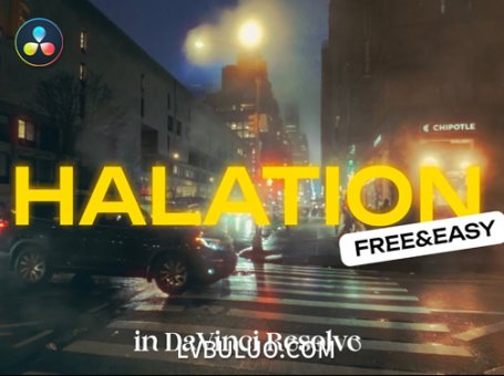 达芬奇插件-视频胶片光晕模拟一键添加复古红色辉光效果 Halation v1.03