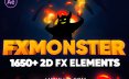 AE脚本-1650种2D动漫MG卡通能量闪电烟雾火焰等等特效动画 FXMonster