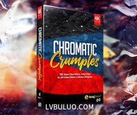 4K视频素材-100个创意动态彩色褶皱纸张定格特效动画 Chromatic Crumples