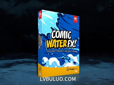 4K视频素材-109个二维卡通海浪液体水流波浪MG特效+AE工程文件 Comic Water FX