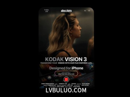 适用于Apple Log柯达Vision 3 500T 胶片效果调色预设 AbsoLUTS – Kodak Vision 3 Lut for iPhone
