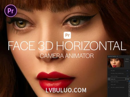 PR模板-人脸照片追踪3D视差动画生成水平相机工具 Face 3D Horizontal Camera Animator
