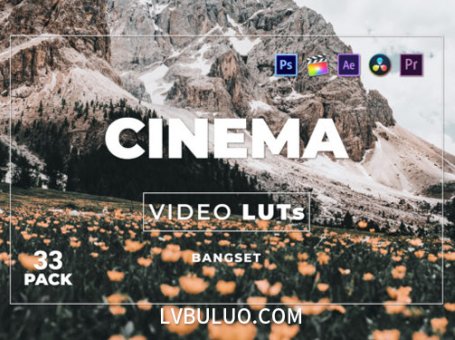 短视频Vlog电影感专业色彩视频图片调色预设第33款 Bangset Cinema Video LUTs Pack 33