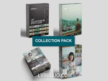四个系列电影质感美颜淡调风格视频图片调色预设包 Colorwheelstore – Combo – LUT Collection Pack